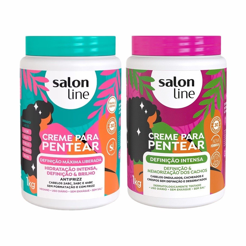 Kit Creme De Pentear Definição Máxima + Intensa Salon Line 1Kg