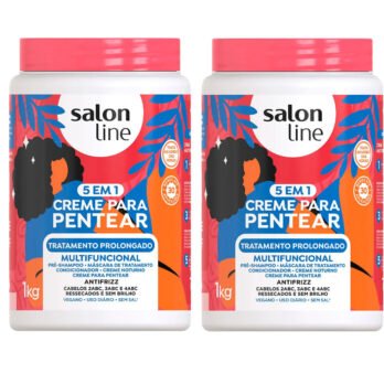 Kit Creme De Pentear Salon Line 5 Em 1 Tratamento Prolongado 1Kg - 2 Unidades